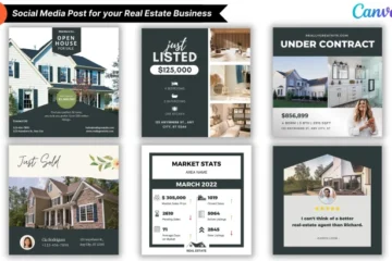 editable canva templates for real estate business